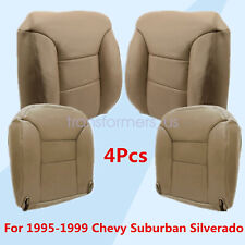 For 1995-1999 Chevy Tahoe Suburban Front Bottom Top Leather Seat Cover Tan picture