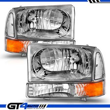 For 99-04 Ford SuperDuty F250/350/450/550 Excursion Chrome Headlight 4pcs Set picture