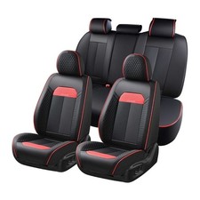 Car Seat Covers, 5 Seats Breathable&Waterproof Faux Leather Seat Protectors picture
