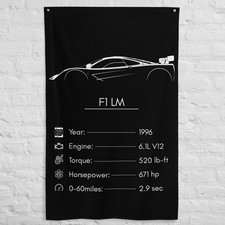 F1 LM 1996 Car Silhouette Flag 3x5 ft Garage Banner Man Cave Wall Decor Gift picture