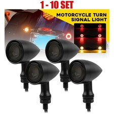 4-40x Motorcycle Black Bullet Turn Signal Indicator Amber&Red Lamp Blinker Light picture