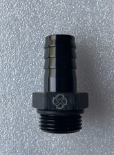 B118 -4AN O Ring Boss To 5/16 Hose Barb Aluminum BLACK 7/16-20 UNF Threads picture