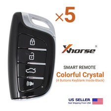 5× Xhorse Universal Smart Proximity Remote Key Crystal Black 4 Buttons XSCS00EN picture
