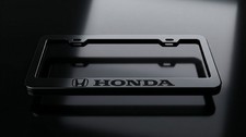 Black on Black Honda License Plate Frame Premium Black Metal with Screws picture