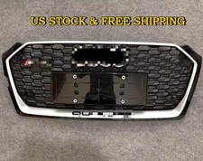 For Audi A5 S5 B9 2017-2019 RS5 Style Silver Ring Honeycomb Front Bumper Grille picture