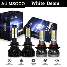 4-Sides LED Headlight High Low Beam Bulbs 9005 9006 Combo 6000K Clear Cool White picture