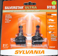 Sylvania Silverstar ULTRA H11B Headlight 2 Bulbs Pair Set H11BSU.BP2 NEW picture