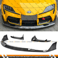 For 20-24 Toyota Supra Carbon Fiber AG Front Bumper Lip + Lower Garnish Splitter picture