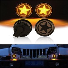 Pair Five Star LED Smoked Lens Turn Signal Lights for 2007-2018 Jeep Wrangler JK picture