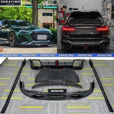 Front Lip Rear Diffuser Spoiler Carbon Fiber BodyKit For 21-26 Audi RS6 Avant C8 picture