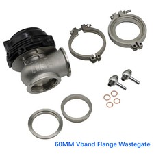 BLACK 60MM Vband Flange Wastegate For TIAL BMW Subaru Honda Universal cars picture