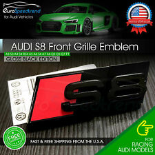 Audi S8 Front Grill Emblem Gloss Black for A8 S8 Hood Grille Badge Nameplate OE picture