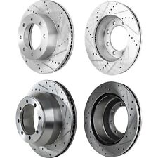 Brake Disc Set For 12-22 Ford F-250 Super Duty Front Rear Cross-drilled Slotted picture