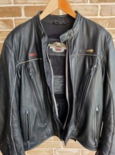 Harley-Davidson FXRG Leather Motorcycle Jacket XL Black Biker Riding Coat picture