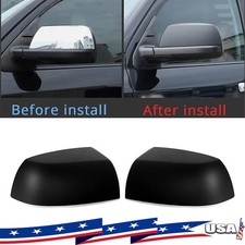 2x Matte Black Side Mirror Cover Cap Replacement For Toyota Tundra Sequoia 07-19 picture
