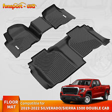 TPE Floor Mats Liners for 2019-2024 Chevrolet Silverado/Sierra 1500 Double Cab picture