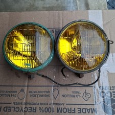 Vintage Unity Automotive Fog Lights Pair Amber GE FOG Glass Lenses Accessory picture