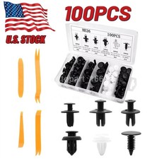 100Pcs Bumper Clips Fender TRIM Car Auto Push Pin Rivet Fastener Panel + 4 Tools picture