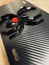 Custom 3D Carbon Fiber Spider Black Widow License Plate New Fits Trucks Pickups picture