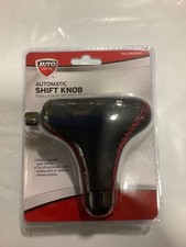 Universal Automatic Shift Knob Replacement W/ Release Button-Black W/ Red Stitch picture