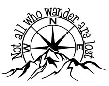 Wanderlust Sticker, Not All Who Wander Are Lost Decal, Compass Adventure Vinyl picture