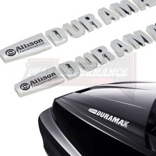 2pc Side Fender Allison Duramax Badge Chrome Emblem For Silverado 2500 3500HD picture
