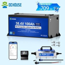 DC HOUSE Metal Case 36V 100Ah Golf Cart Lithium Battery with 36V 25A Charger picture
