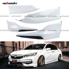 For Honda Accord Sedan 16-17 HFP Style Pearl White Front Bumper Lip & Rear Apron picture