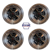 1970 1971 1972 Pontiac GTO Rally 2 II Wheels Set/4 15/7 Highly Polished Aluminum picture