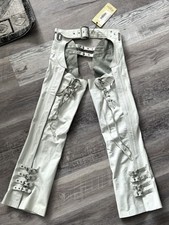 ICON Bombshell Kitty Chaps Y2K Women’s Motorcycle Pants - Size S- White picture