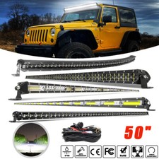 Roof 50'' 52inch LED Light Bar Combo Truck Driving Offroad Curved Straight SUV picture