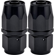 2Pcs AN10 -10AN Straight Swivel Hose End Fitting Adaptor For Oil Fuel Line Black picture