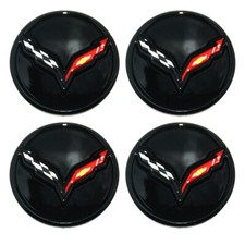 4Pc Black Wheel Center Cap Fits 2014-2019 C7 23217059 68mm 2.7