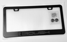 Black on Black ROUSH Premium Metal License Plate Frame with Screws and Caps picture