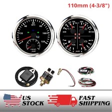 RACETECH 110mm 2 Gauge Set 2in1  GPS Speedometer 120 MPH 4in1 Multi Function picture