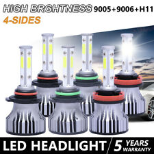 6PCS 4-Sides 9005+9006+H11 LED Headlight Bulbs Kit 120W 6000K High-Low Beam picture