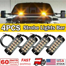 4x Amber 12 LED Car Truck  Beacon Warning Hazard Flash Strobe Light picture