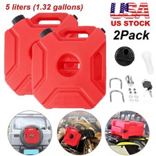 2 Pack 5L Gas Fuel Tank Gas Can Oil Storage Can For ATV UTV Motorcycle Car SUV picture