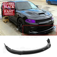 For Dodge Charger SRT 2015-2023 V2 Style Glossy Black Front Bumper Lip Splitter picture