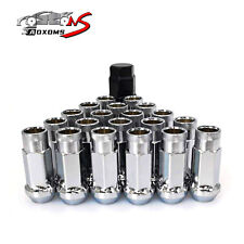 20pcs Silver Racing Extended Open End Tip Steel Wheel Lug Nuts M12x1.5+ Adapter picture