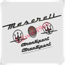 6pc Set Glossy Black Emblem For Maserati GranSport Side Trunk Badges Nameplate picture