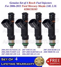 Genuine Bosch Set Of 4 Fuel Injectors for 2006-2011 Ford Mazda Mercury 2.0L 2.3L picture