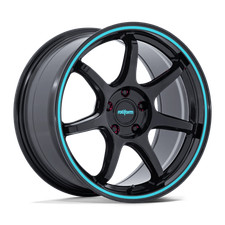 Rotiform Wheels RC208 BPU 19x9.5 +38 Gloss Black & Teal 5x114.3 5x4.5 (QTY 1) picture