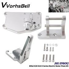 Billet K20 K24 K Series Electric Water Plate Kit w/ Alternator Brackets Fittings picture