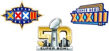 Denver Broncos Football Super Bowl Logos Collectors Set of 3 Stickers 6.0