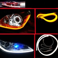 2x 30cm DIY Switchback White Amber LED DRL Car Daytime Running lights Strip Tube picture