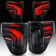LED SMOKED Sequential Tail Lights For 14th Gen Ford F150 2021-2025 Rear Lamp L+R picture