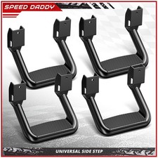 [4Pcs] Aluminum Side Steps for Chevy GMC Dodge Ford Pickup Trucks SUVs Black picture