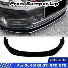 Fits 10-13 Golf MK6 GTI GTD GTE Glossy Black Front Bumper Lip Spoiler Splitter picture