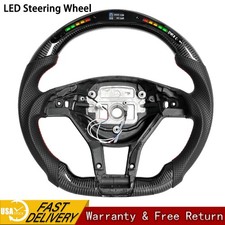 Carbon Fiber LED Steering Wheel For Mercedes AMG CLA W204 C204 W176 W212 C63 A45 picture